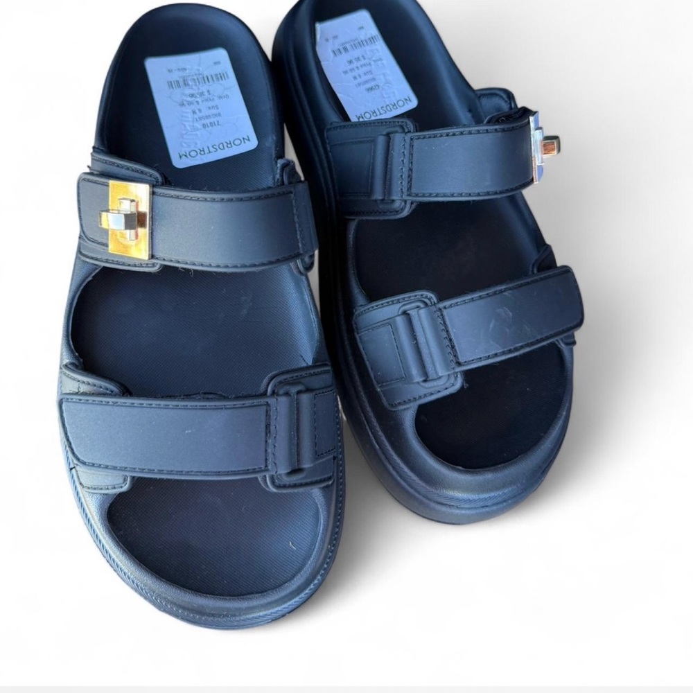 Steve Madden Black Slide Sandals